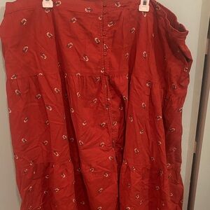 Red Floral Skirt